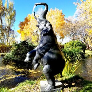 Life-Size Outdoor Bronze Statue Elephant Water Fountain