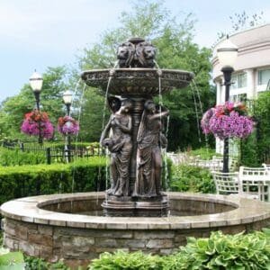 Neo Classical Bronze Sculpture Garden Water Fountain with Lady Figure