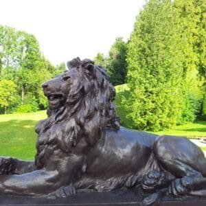 Modern Animal Sculpture Bronze Lying Lion Statues