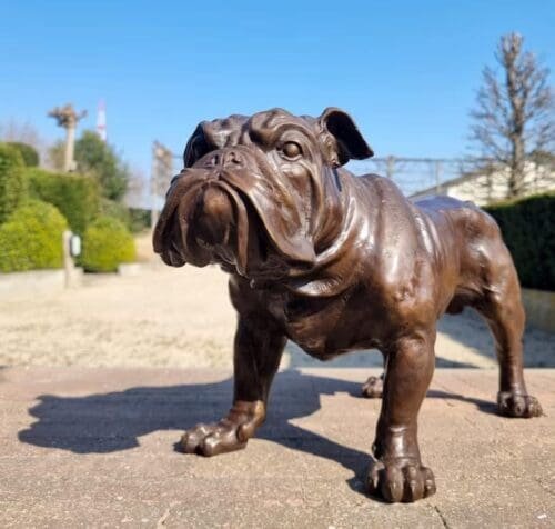 Custom Lifelike Bronze Bulldog Statues