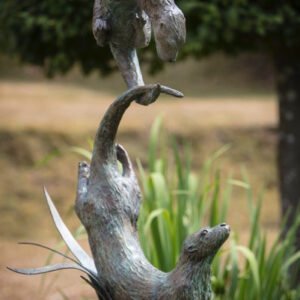 Garden Statue Bronze Sea Otters Sculptures