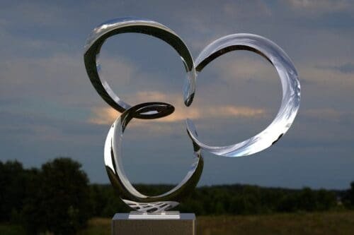 Contemporary Art Stainless Steel Sculpture Abstract Loop Statue