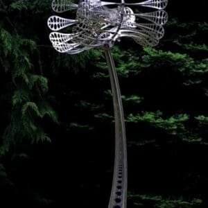 Modern Large Stainless Steel Statue Kinetic Windmill Sculpture