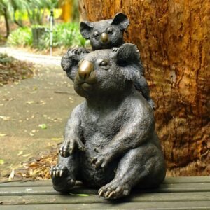 Garden Decor Bronze Sculpture The Koala Family