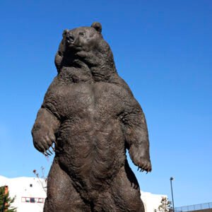 Outdoor Large Standing Bronze Grizzly Bear Statues