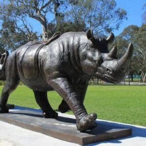 Outdoor Bronze Life Size Rhino Statue