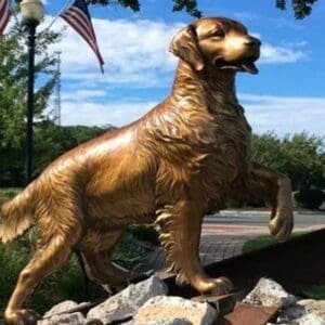 Life-Size Outdoor Bronze Rescue Dog Statue