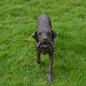 Garden Decoration Animal Statue Labrador Playing With Toy Sculpture