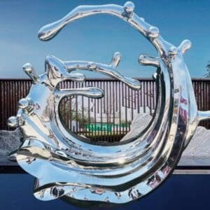 Modern Art Sculpture Circle Water Stainless Steel Statue