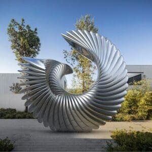 Metal Art Abstract Modern Stainless Steel Outdoor Wings Sculpture