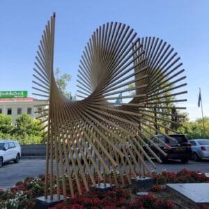 Andreu Alfaro Lebenskraft Abstract Modern Stainless Steel Wings Sculpture