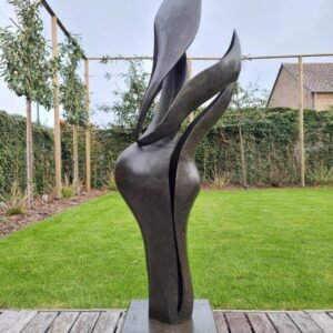 Modern Bronze Garden sculpture of an embracing couple