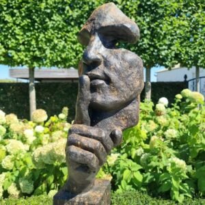 Garden Art Large Abstract Sculpture of a Male Whispering