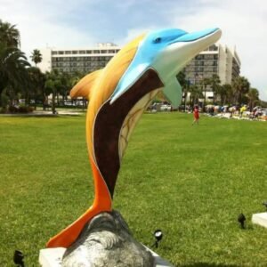 Polyresin Statue Dolphins Decorative Fiberglass Sculpture