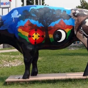 Modern Art Custom Fiberglass Sculpture Resin Buffalo Statue